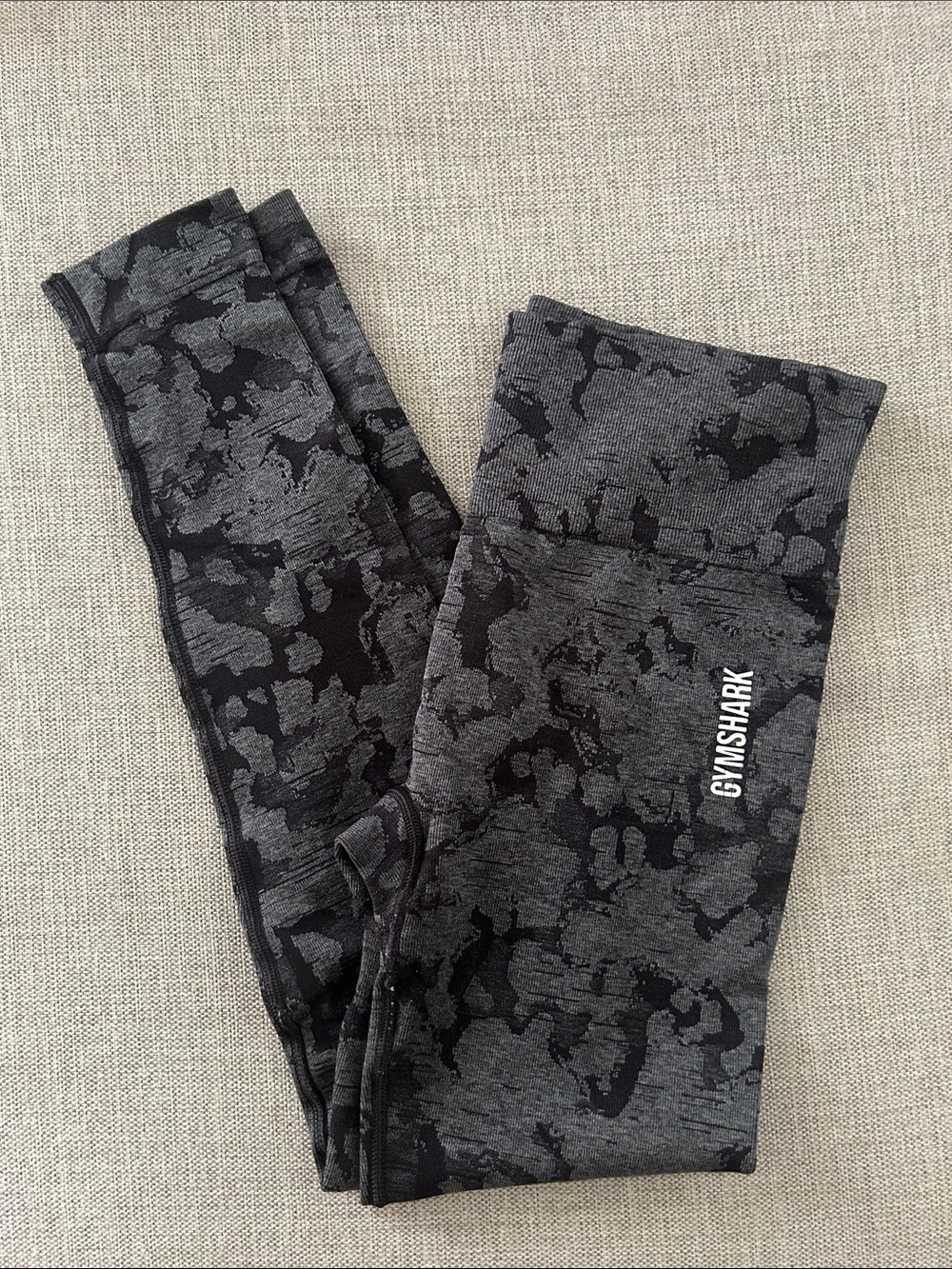 Gymshark Gray & Black Camo High-Waist Leggings